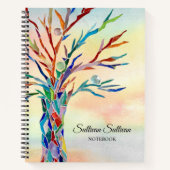 レインボーパーソナライズされたツリー ノートブック (正面)