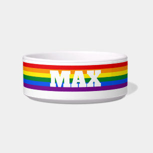レインボーパーソナライズされたドッグの名前 ボウル