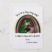 レインボーパーソナライズされたドッグ写真父の日のカード 招待状 (正面/裏面)