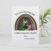 レインボーパーソナライズされたドッグ写真父の日のカード 招待状 (スタンド正面)