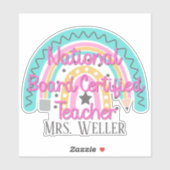 レインボーパーソナライズされたナショナルボード先生 シール (シート)