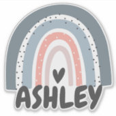 レインボーパーソナライズされたネームのノートパソコンステッカー シール (正面)