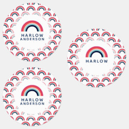 レインボーパーソナライズされたネームモダンスクール ラベル