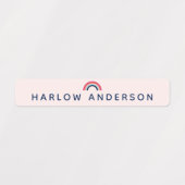 レインボーパーソナライズされたネーム学校防水モダン ラベル (デザイン1)