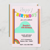 レインボーパーソナライズされたハッピーバースデーカード 招待状 (正面/裏面)