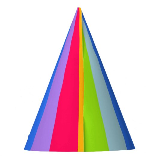 レインボーパーソナライズされたハッピーバースデー名帽子 パーティーハット (裏面)