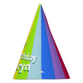 レインボーパーソナライズされたハッピーバースデー名帽子 パーティーハット (右)