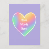 レインボーパーソナライズされたハートはがき ポストカード (正面)