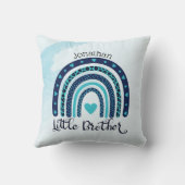 レインボーパーソナライズされたハートリトルブラザー クッション (裏面)