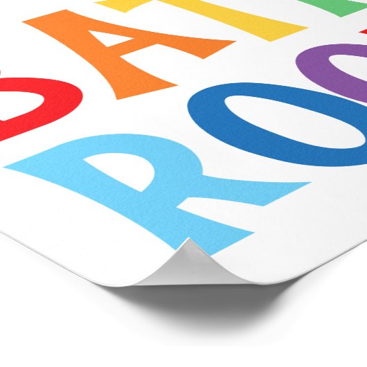 レインボーパーソナライズされたバスルームウォールアート ポスター (角)