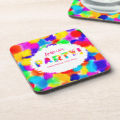 レインボーパーソナライズされたパーティー コースター (左側)