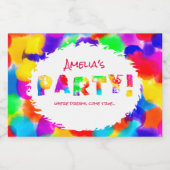 レインボーパーソナライズされたパーティー スパークリングワインラベル (シングルラベル)