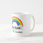 レインボーパーソナライズされたヒーロ感謝していーユー・マグ コーヒーマグカップ (正面右)