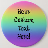 レインボーパーソナライズされたピンオンボタン 缶バッジ (正面)