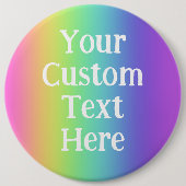 レインボーパーソナライズされたピンオンボタン 缶バッジ (正面)
