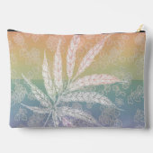 レインボーパーソナライズされたフェザーパターンカットソーバッグ アクセサリーポーチ (裏面)