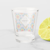 レインボーパーソナライズされたフローラ噴水アールデコ ショットグラス (裏面)
