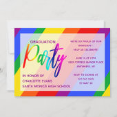 レインボーパーソナライズされたプライド写真卒業 招待状 (裏面)