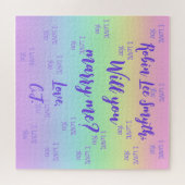 レインボーパーソナライズされたプロポーズジグソーパズル ジグソーパズル (横)