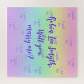 レインボーパーソナライズされたプロポーズジグソーパズル ジグソーパズル (横)