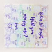 レインボーパーソナライズされたプロポーズジグソーパズル ジグソーパズル (横)