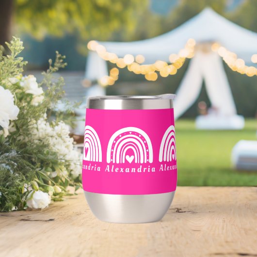 レインボーパーソナライズされたホットピンク (ウェディング)