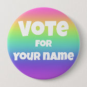 レインボーパーソナライズされたボタンに投票 缶バッジ (正面)