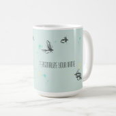 レインボーパーソナライズされたマス15oz.セラミック製マグカップ コーヒーマグカップ (正面右)