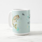 レインボーパーソナライズされたマス15oz.セラミック製マグカップ コーヒーマグカップ (正面左)