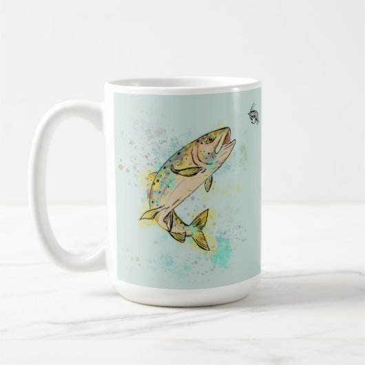 レインボーパーソナライズされたマス15oz.セラミック製マグカップ コーヒーマグカップ (左)