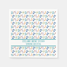 レインボーパーソナライズされたミュージック・ノート（白） スタンダードカクテルナプキン