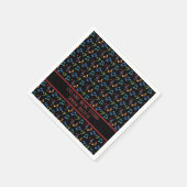 レインボーパーソナライズされたミュージック・ノート（黒） スタンダードカクテルナプキン (角)