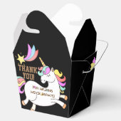 レインボーパーソナライズされたユニコーンありがとうパーティー フェイバーボックス (オープン)