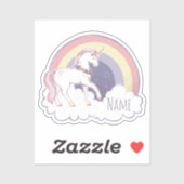 レインボーパーソナライズされたユニコーンステッカー シール (シート)