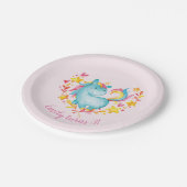 レインボーパーソナライズされたユニコーンパーティープレート ペーパープレート (アングル)
