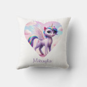レインボーパーソナライズされたユニコーン猫 クッション (裏面)