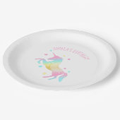 レインボーパーソナライズされたユニコーン誕生日 ペーパープレート (アングル)