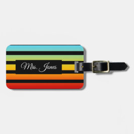 レインボーパーソナライズされたラッストライプのグタグ ラゲッジタグ