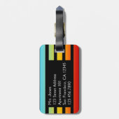 レインボーパーソナライズされたラッストライプのグタグ ラゲッジタグ (裏面縦)