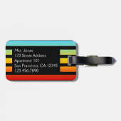 レインボーパーソナライズされたラッストライプのグタグ ラゲッジタグ (裏面横)