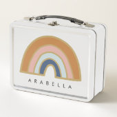 レインボーパーソナライズされたランチボックス メタルランチボックス (正面)