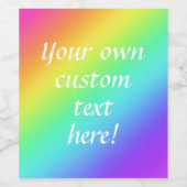 レインボーパーソナライズされたワイン&ワきらめくインラベル ワインラベル (シングルラベル)