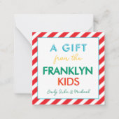 レインボーパーソナライズされた兄弟姉妹ギフト囲い ノートカード (正面)