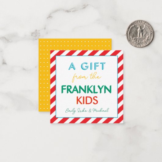 レインボーパーソナライズされた兄弟姉妹ギフト囲い ノートカード (正面/裏面インサイチュ)