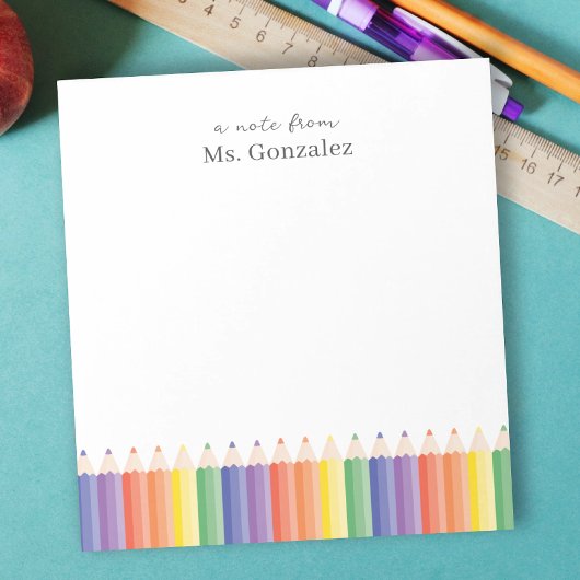 レインボーパーソナライズされた先生メモ帳からのメモ ノートパッド