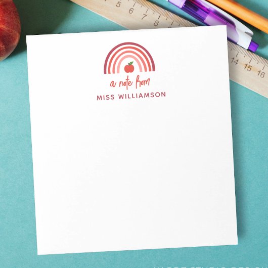 レインボーパーソナライズされた先生鑑賞 ノートパッド