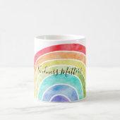 レインボーパーソナライズされた引用文 コーヒーマグカップ (中央)