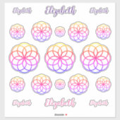 レインボーパーソナライズされた抽象芸術フラワービニル シール (シート)