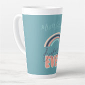 レインボーパーソナライズされた最高の先生エバースクール カフェラテマグ (左アングル)