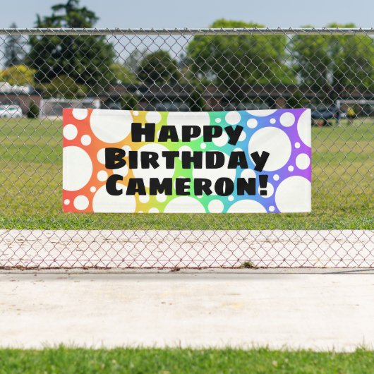 レインボーパーソナライズされた誕生日バナー 横断幕 (インサイチュ)